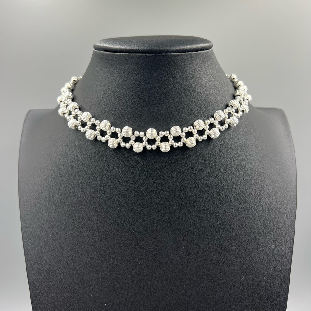 One of a Kind • Handmade Choker Necklace • Sterling Silver • Adjustable